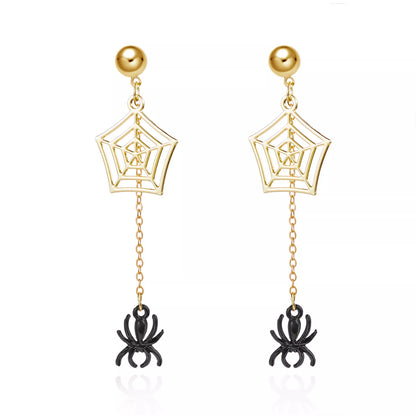 18K Gold-Plated Spider Drop Earrings