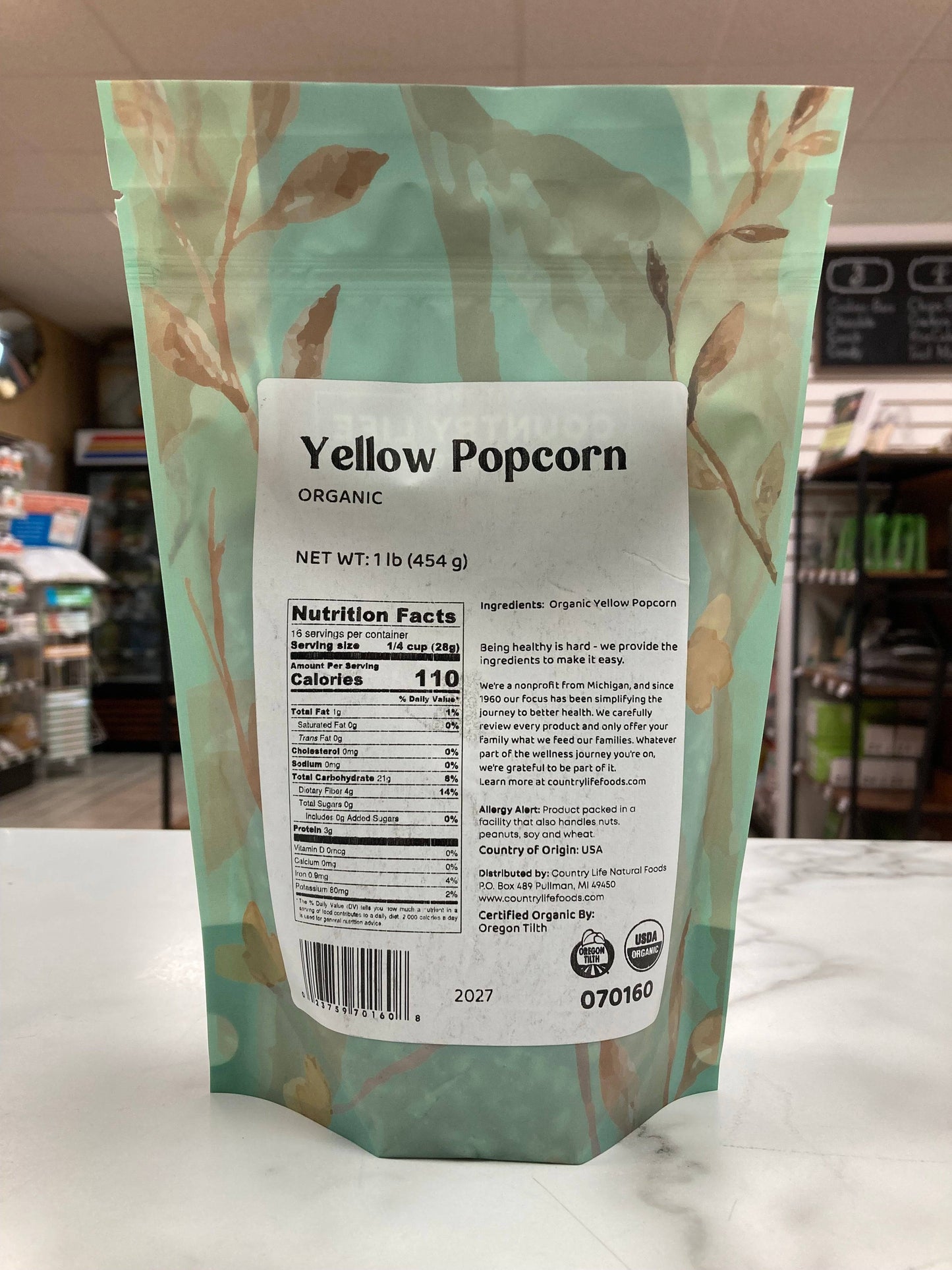Popcorn, Yellow, Organic