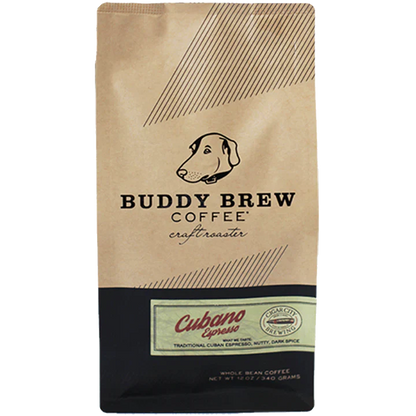 Buddy Brew Cubano Espresso Whole Bean Coffee Case of 6 - 12 Oz