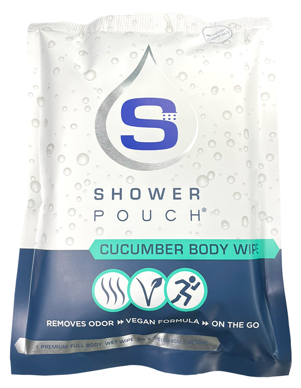 Adventure Sampler Kit: 4 Shower Pouches, 1 Hand Sanitizer (80%), and 1 Deodorant