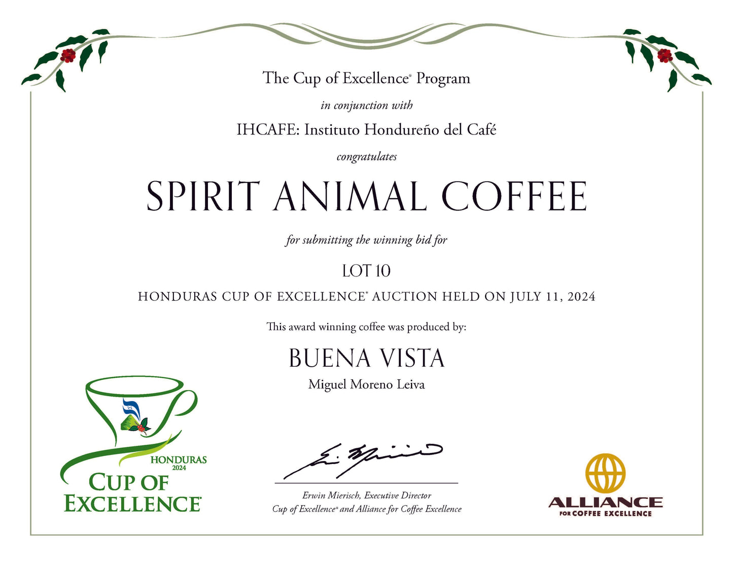 Cup Of Excellence Coffee For Sale: Honduras Geisha - Ranked #10 Best