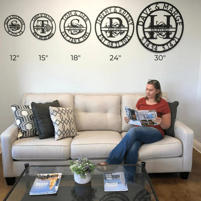 Bold Circle Home Address Personalized Gifts - Custom Metal Sign