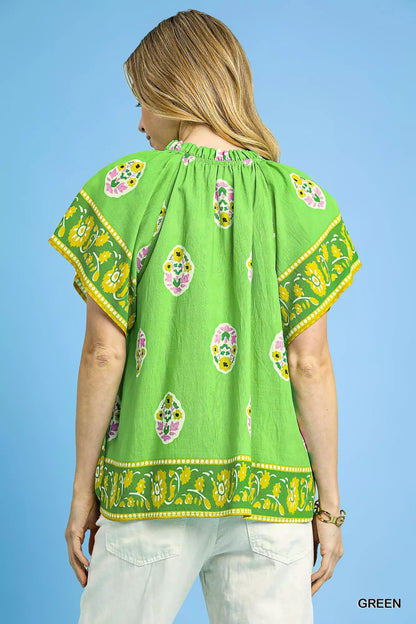 Umgee Boho Bloom Border Top