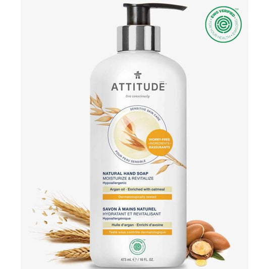 Attitude Hand Soap, Sensitive, Argan Oil, 16 Fl Oz