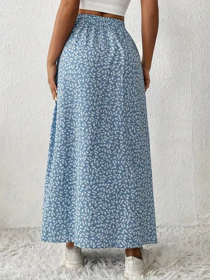 Slit Printed Skirt