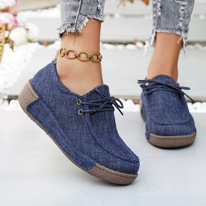 Round Toe  Lace-Up Sneakers