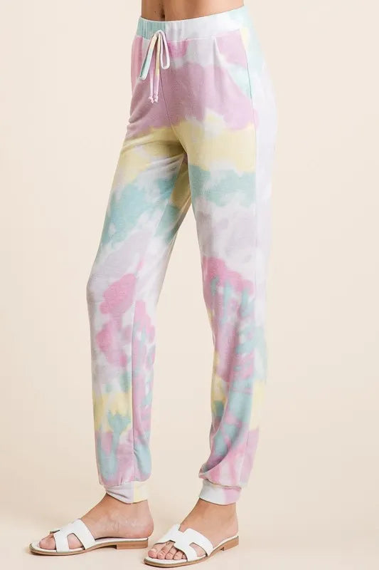 BiBi Tie Dye French Terry Casual Pants