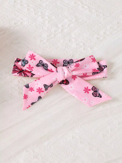 Children's Little Sister Butterfly Print Ruffle Trim Set
