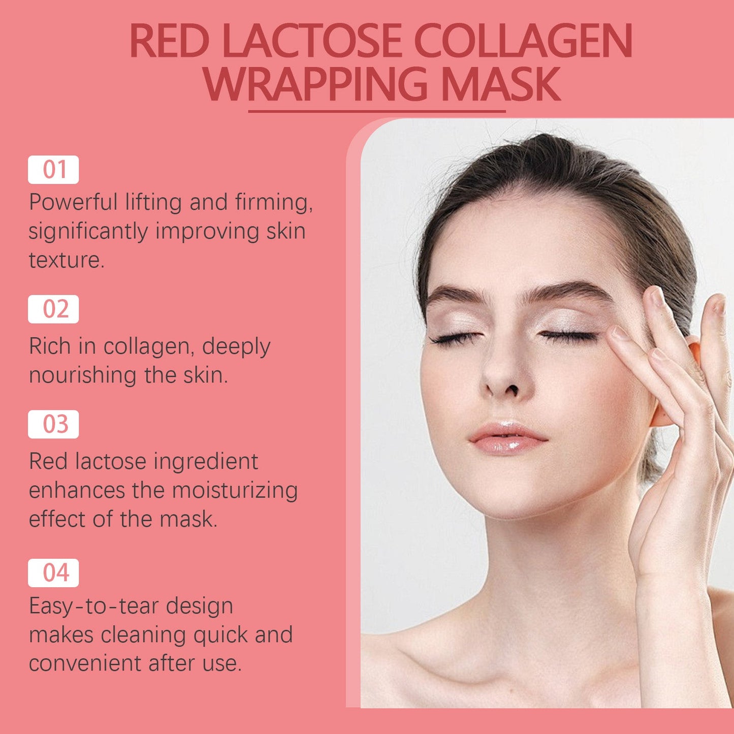 OUHOE Red Lactose Collagen Tearing Mask Hydrates, Hydrates, Firming And Firming Skin Hydrating Mask
