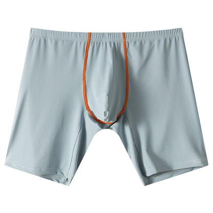 Lengthened Underwear Ice Silk Sexy Men's Boxers Mid-waist U Convex Sexy Quick-drying