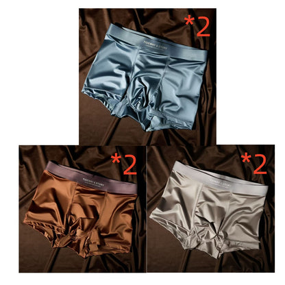 Ice Silk Mens Underwear Light Luxury Satin Boxers
