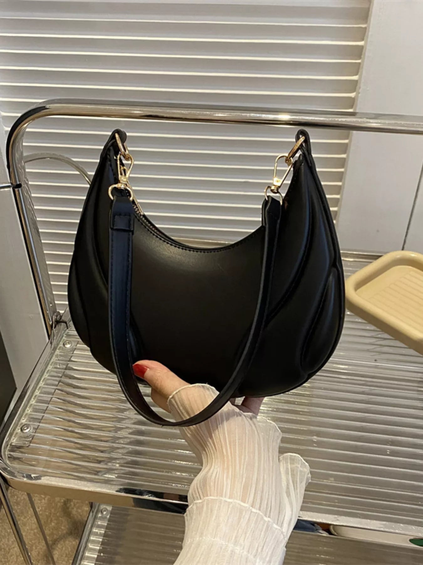 Solid Color Shoulder Bag