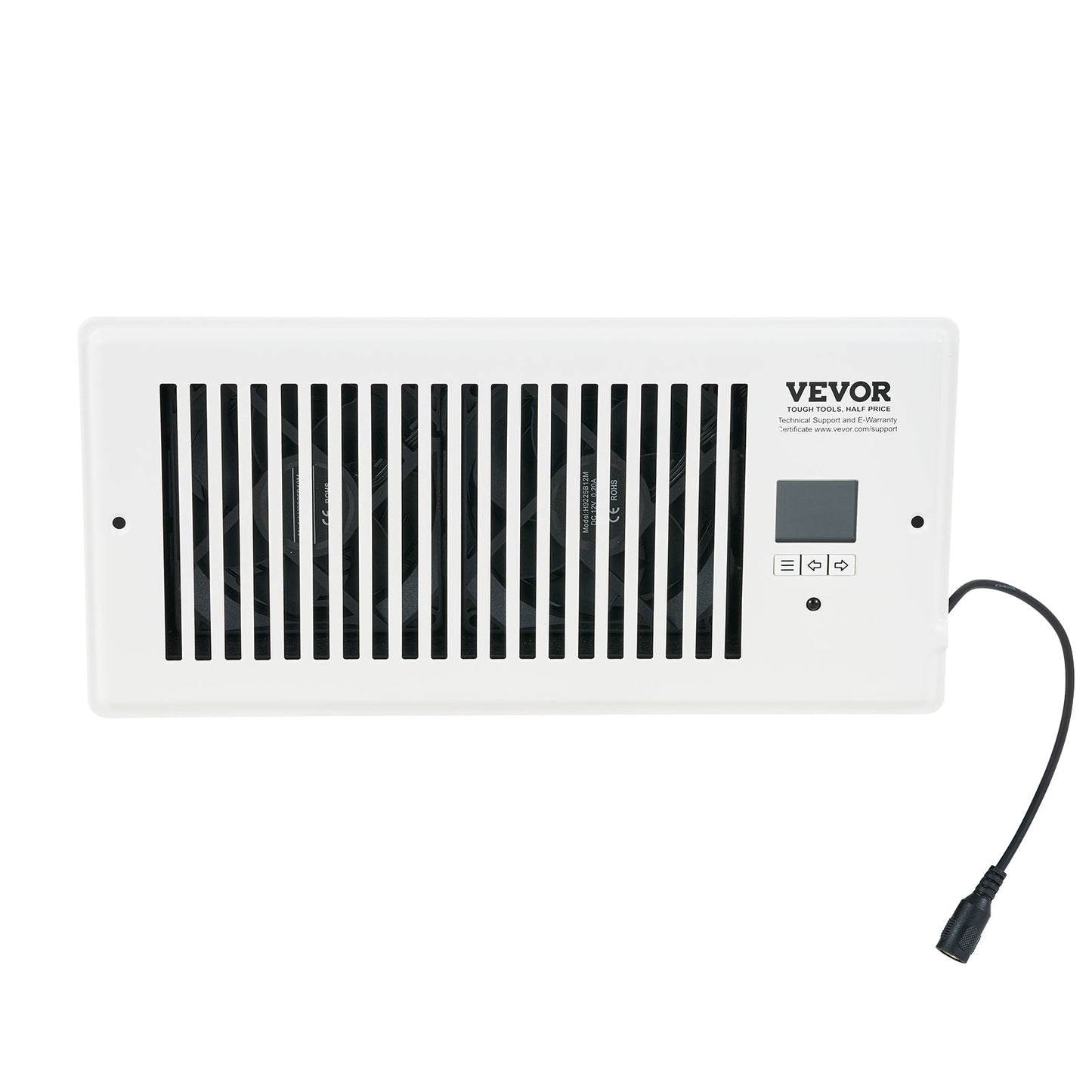 VEVOR Register Booster Fan, Quiet Vent Booster Fan Fits Register Holes, With Remote Control And Thermostat Control, Adjustable Speed For Heating Cooling Smart Vent, White