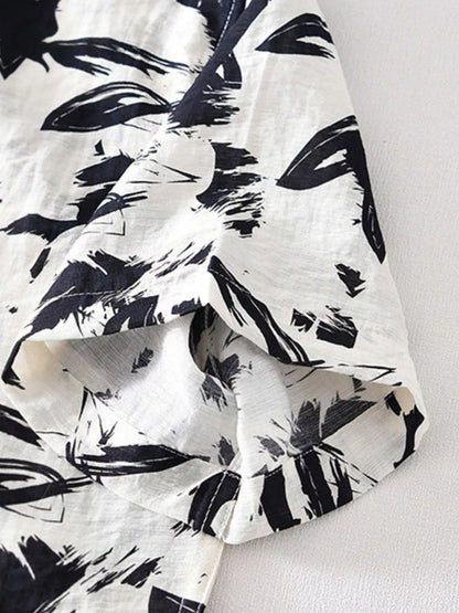 Men's Plus Size Printed Short Sleeve Casual Shirt