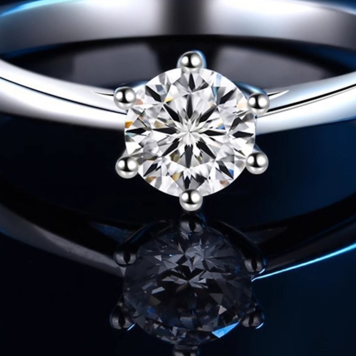 1 Carat Moissanite 925 Sterling Silver Ring