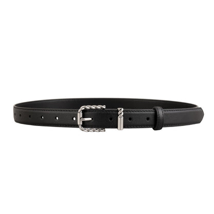 Leather Belt with Twisted Buckle