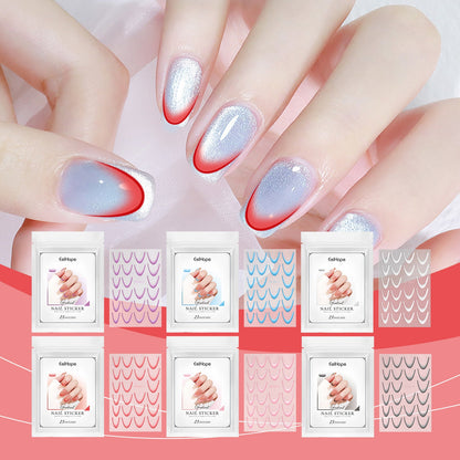 Eelhope French Gradient Nail Sticker Gradient Nail Sticker Easy Nail Decor Personalized Nail Sticker