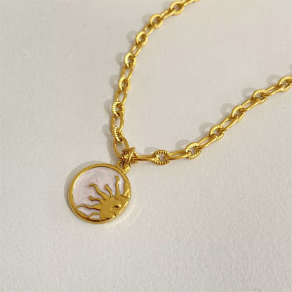 18K Gold-Plated Titanium Steel Pendant Necklace