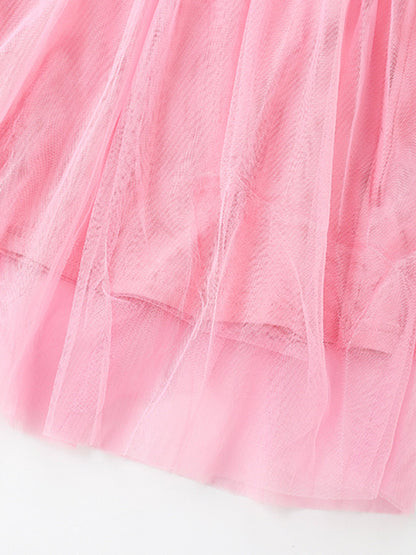 Children's Bunny Applique Tulle Layered Dress