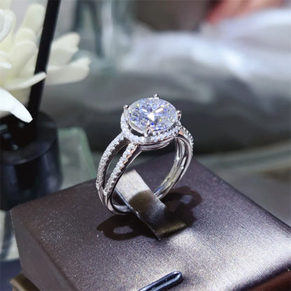2 Carat 925 Sterling Silver Moissanite Ring