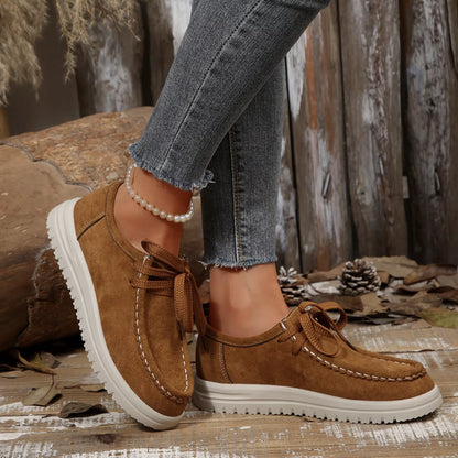 Lace-Up Round Toe Loafers