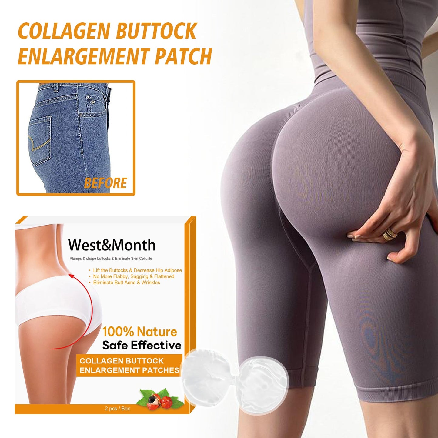 West&Month Collagen Butt, Lift And Buttocks Firming Skin, Hip Lift And Peach Butt Lift