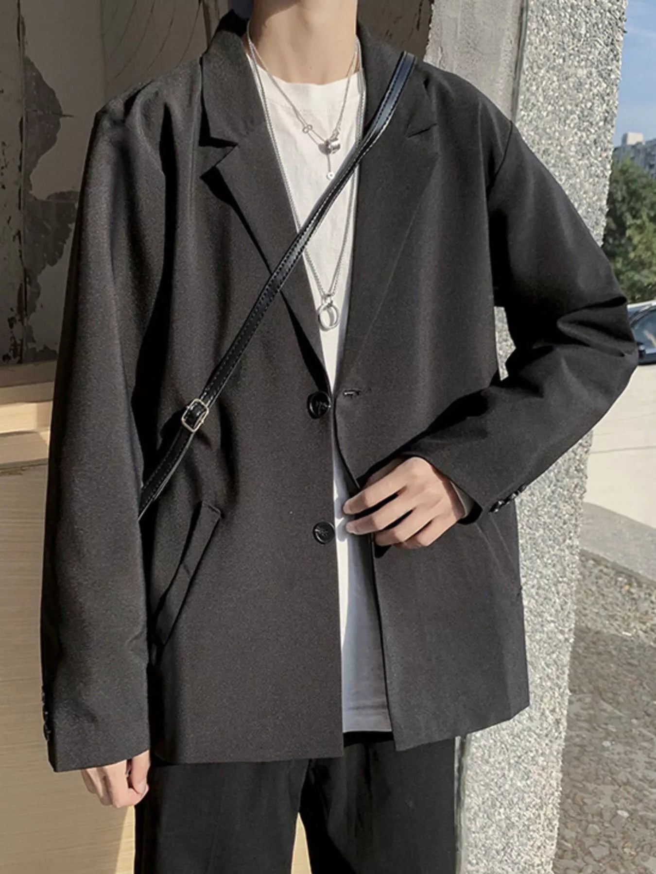 Men's Full Size Casual Solid Color Relaxed Fit Blazer Plus Size
