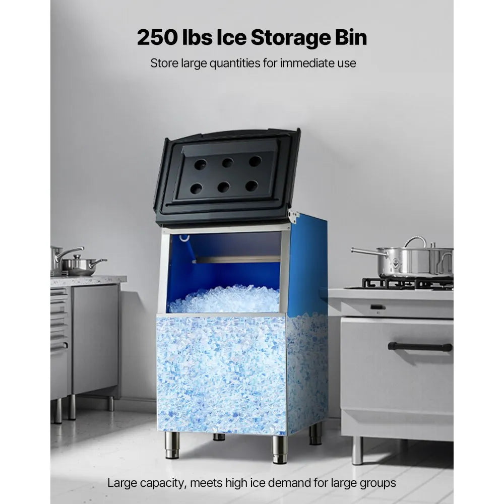 Commercial Ice Maker Storage Bin 250lbs Capacity Stainless Steel Ice Storage Bin
