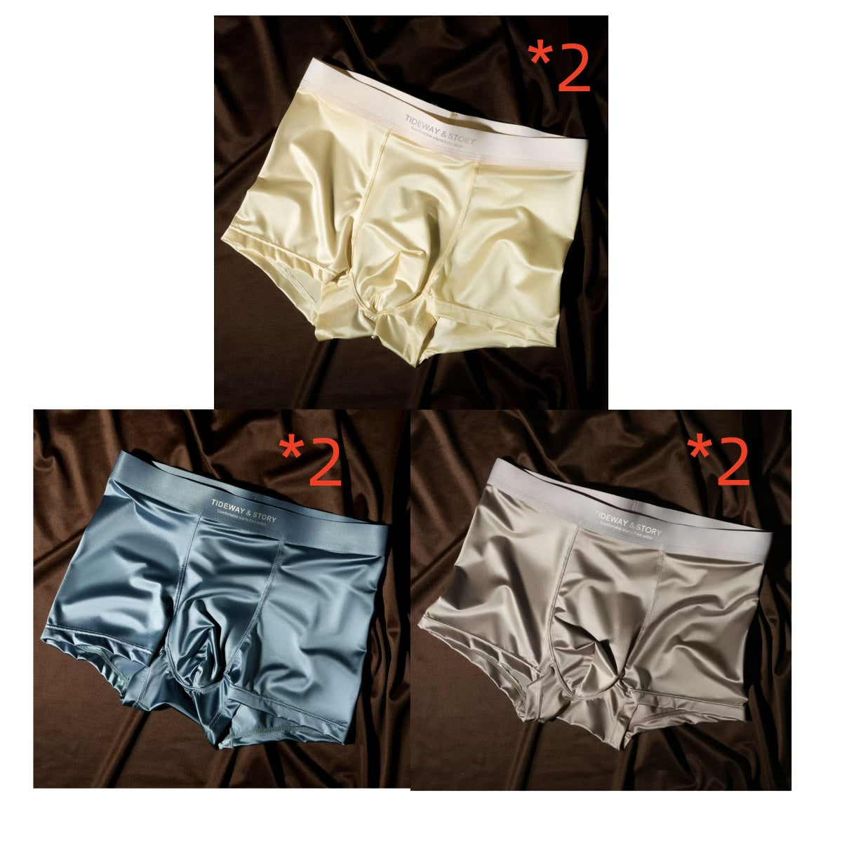 Ice Silk Mens Underwear Light Luxury Satin Boxers
