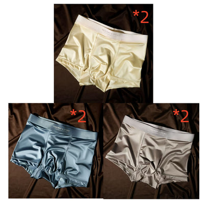 Ice Silk Mens Underwear Light Luxury Satin Boxers