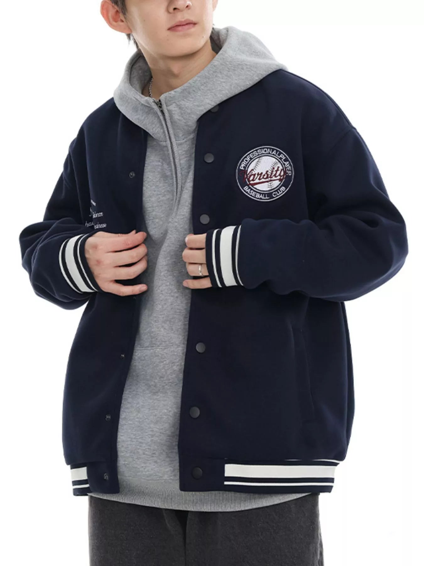 Men's Plus Size Snap Down Dropped Shoulder Jacket