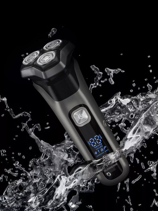 Men's Rechargeable Waterproof Rotary Shaver with LED Display