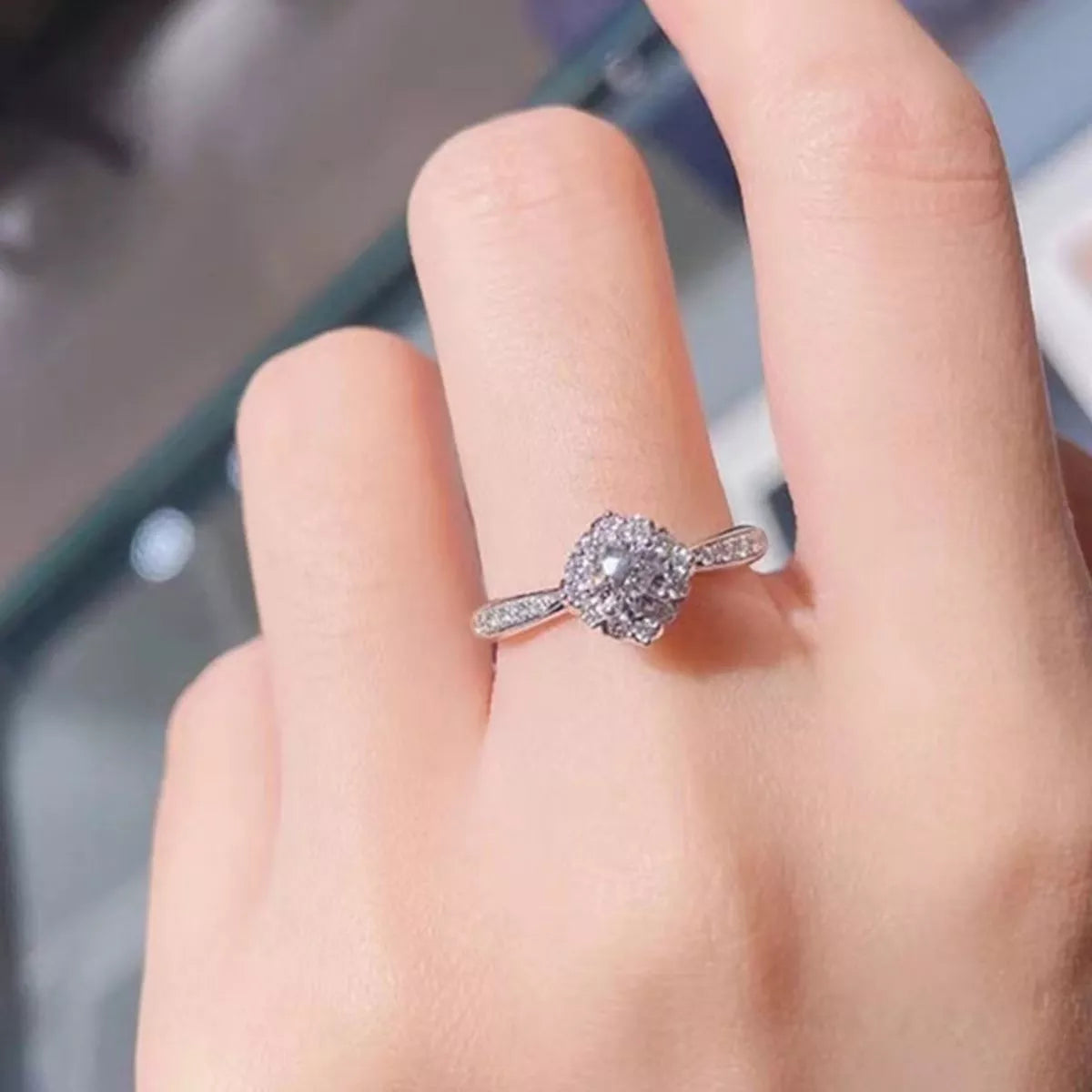1 Carat Moissanite 925 Sterling Silver Ring