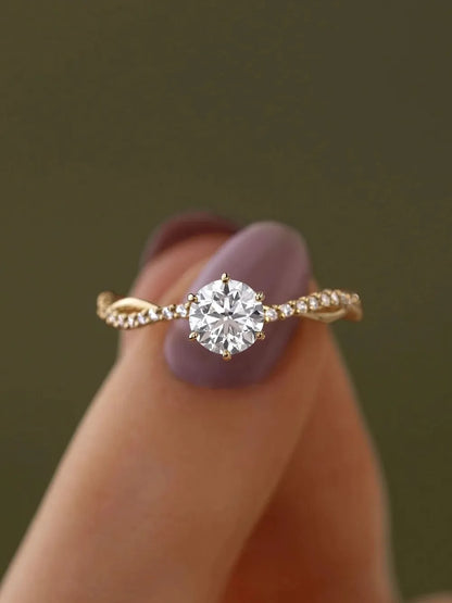 925 Sterling Silver Inlaid Zircon Ring