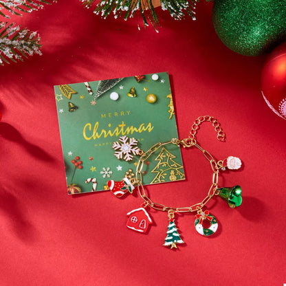 18K Gold-Plated Resin Christmas Theme Bracelet