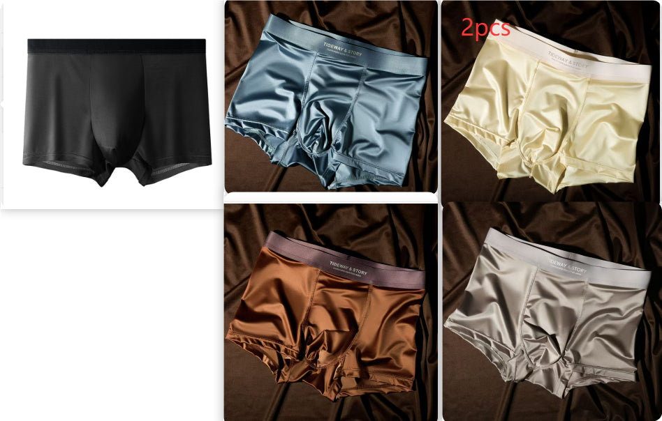 Ice Silk Mens Underwear Light Luxury Satin Boxers