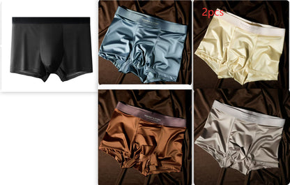 Ice Silk Mens Underwear Light Luxury Satin Boxers