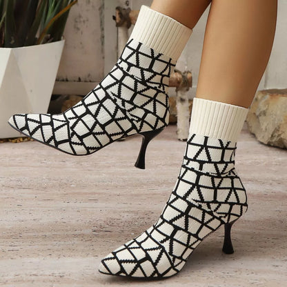 Point Toe Flared Heel Boots