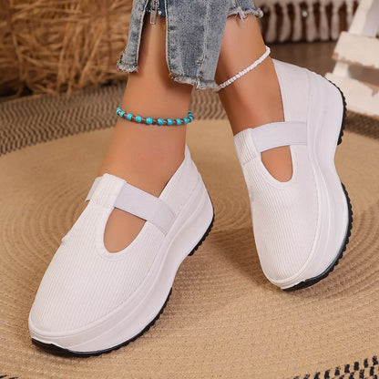 Round Toe Platform Slip-Ons
