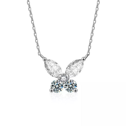 925 Sterling Silver Moissanite Butterfly Necklace