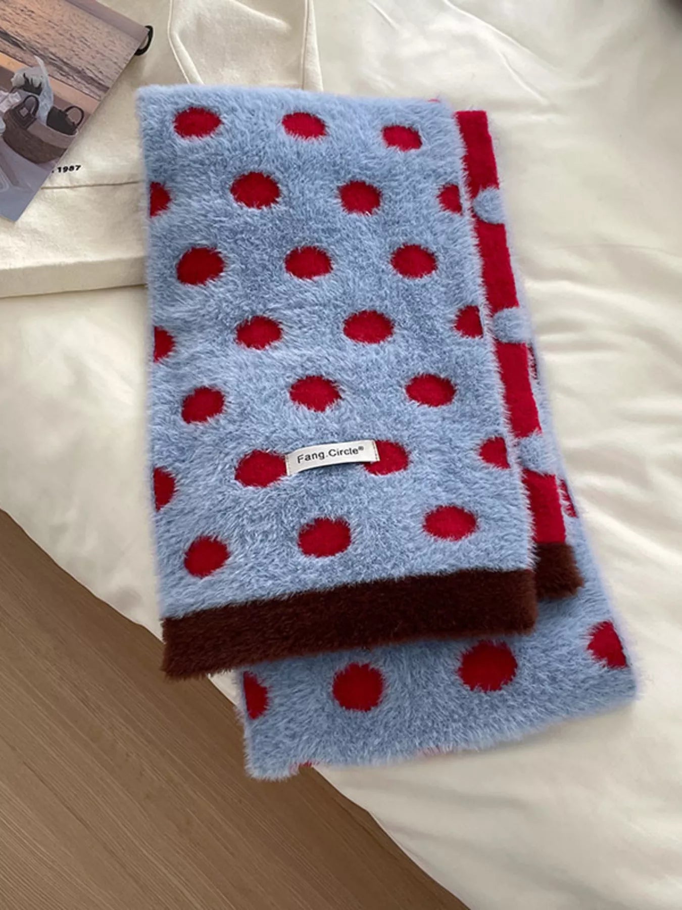 Fuzzy Polka Dot Scarf