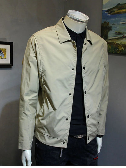 Men's Plus Size Snap Down Long Sleeve Jacket