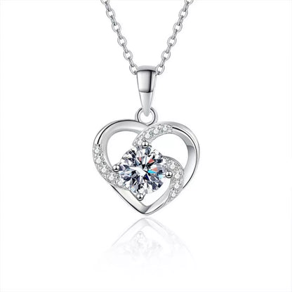 925 Sterling Silver Zircon Heart Necklace