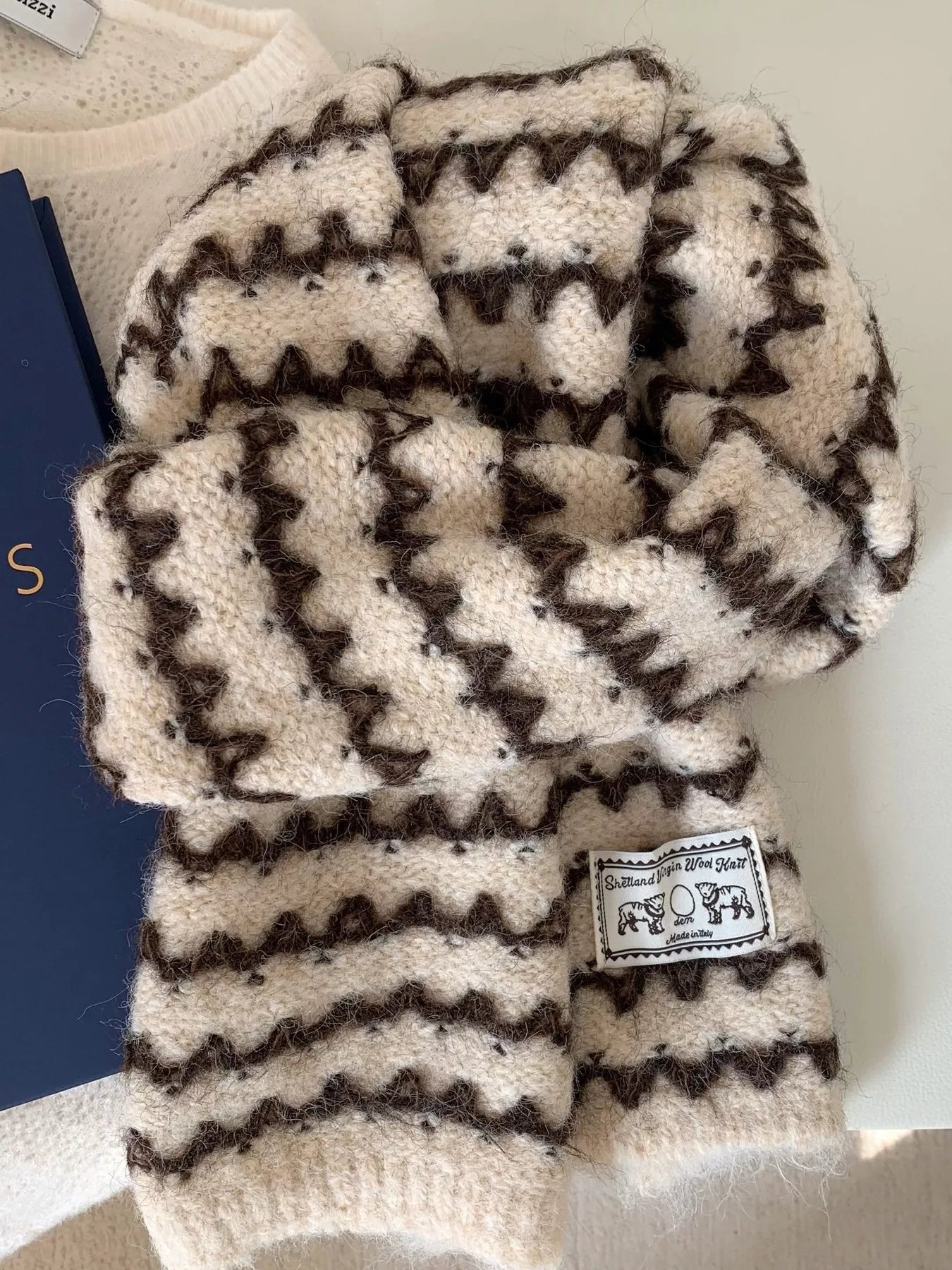 Vintage Knitted Pattern Scarf