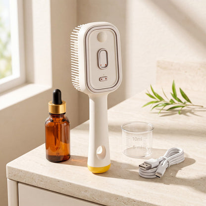 Electric Mist Nourishing Massage Brush Set Red Light, Essence, Measuring Cup