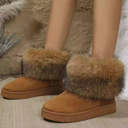 Fuzzy Trim Ankle Boots