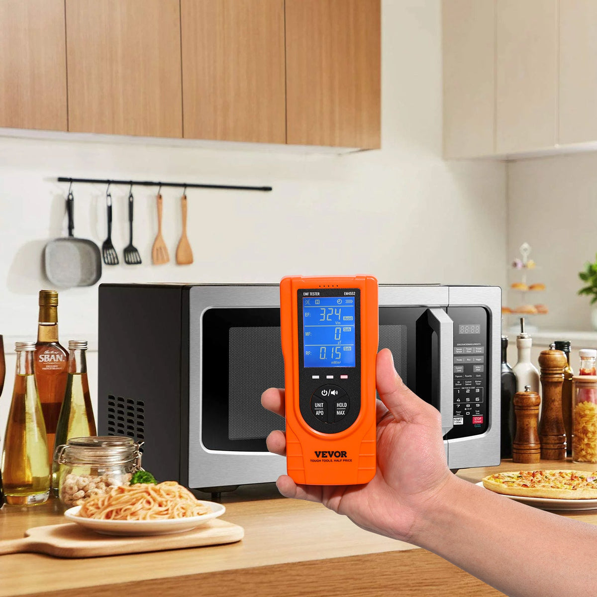 VEVOR  EMF Meter, 5Hz  3.5GHz, Handheld Rechargeable Electromagnetic Field Radiation Detector, Digital LCD EMF Tester For EF MF RF Home Inspections Outdoor Ghost Hunting Paranormal Equipment