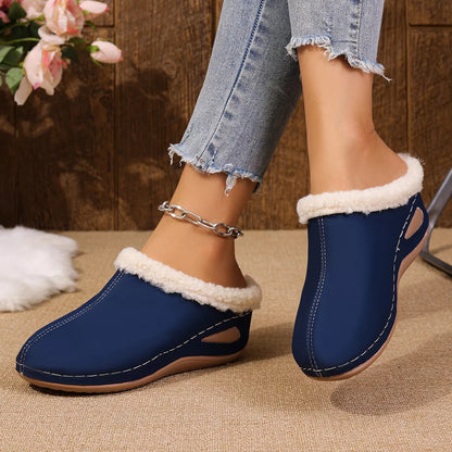 Cozy Plush Lined Wedge Slippers