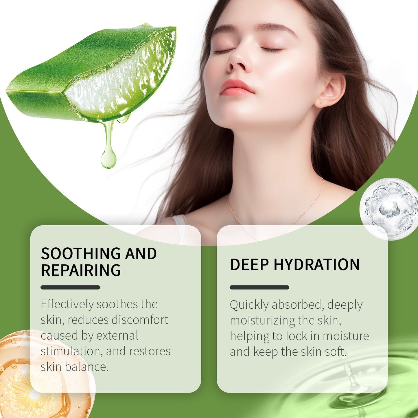 EELHOE Aloe Vera Skin Care Essence, Clear And Moisturizing Face Moisturizing And Moisturizing Skin Refreshing Essence