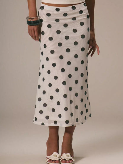 Polka Dot Midi Skirt